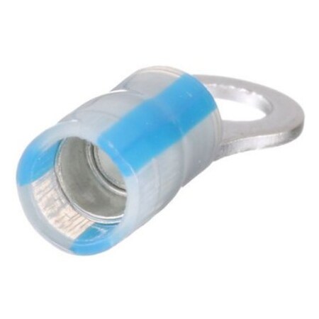 Panduit Ring Terminal, #8 Stud Size, 14 AWG, 600 V, Kynar Insulated, Blue, 100 PK PK14-8R-C